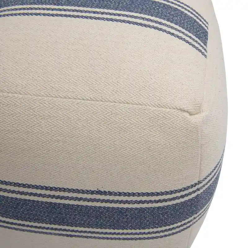 Pouf carré en toile rayée