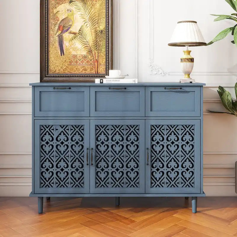 Armoire 3 portes 3 tiroirs, convient pour chambre, salon, bureau