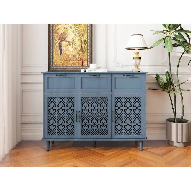 Armoire 3 portes 3 tiroirs, convient pour chambre, salon, bureau
