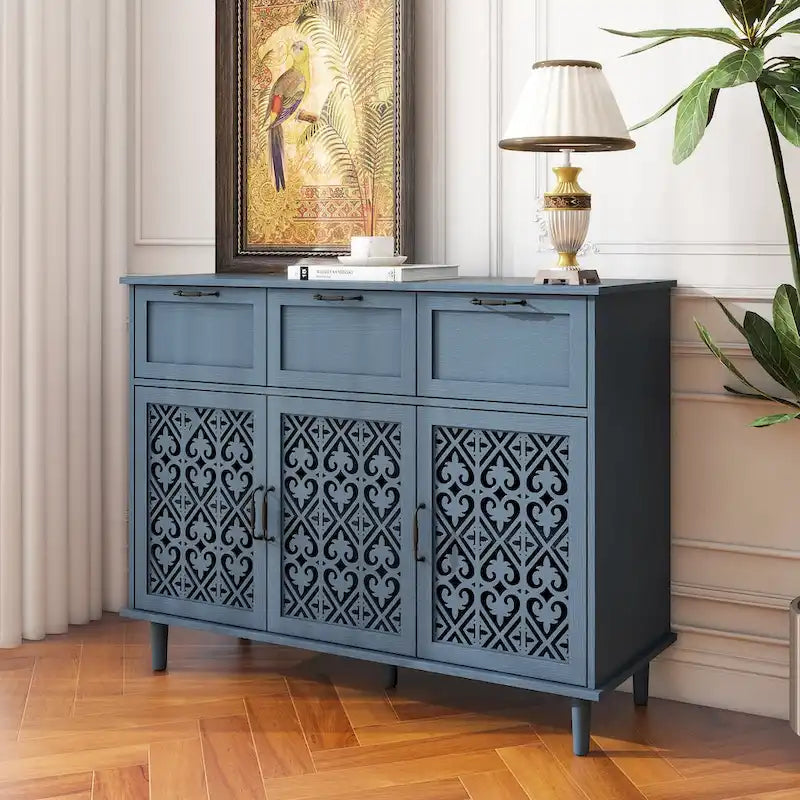 Armoire 3 portes 3 tiroirs, convient pour chambre, salon, bureau