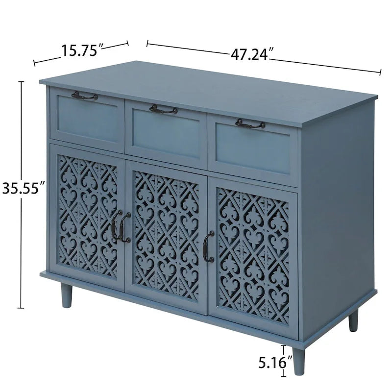 Armoire 3 portes 3 tiroirs, convient pour chambre, salon, bureau