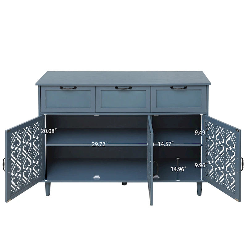 Armoire 3 portes 3 tiroirs, convient pour chambre, salon, bureau