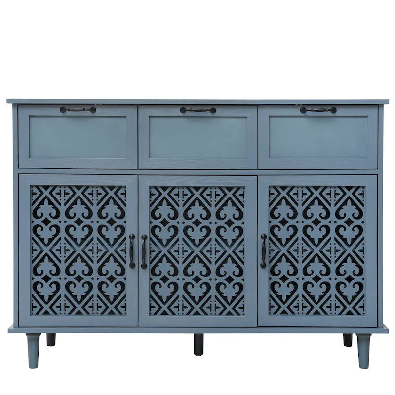 Armoire 3 portes 3 tiroirs, convient pour chambre, salon, bureau