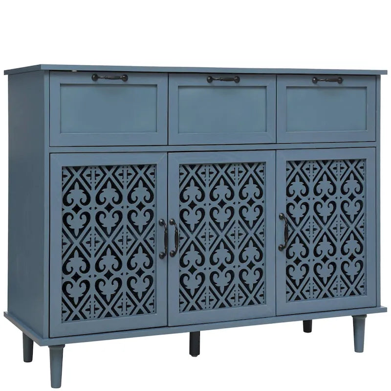 Armoire 3 portes 3 tiroirs, convient pour chambre, salon, bureau