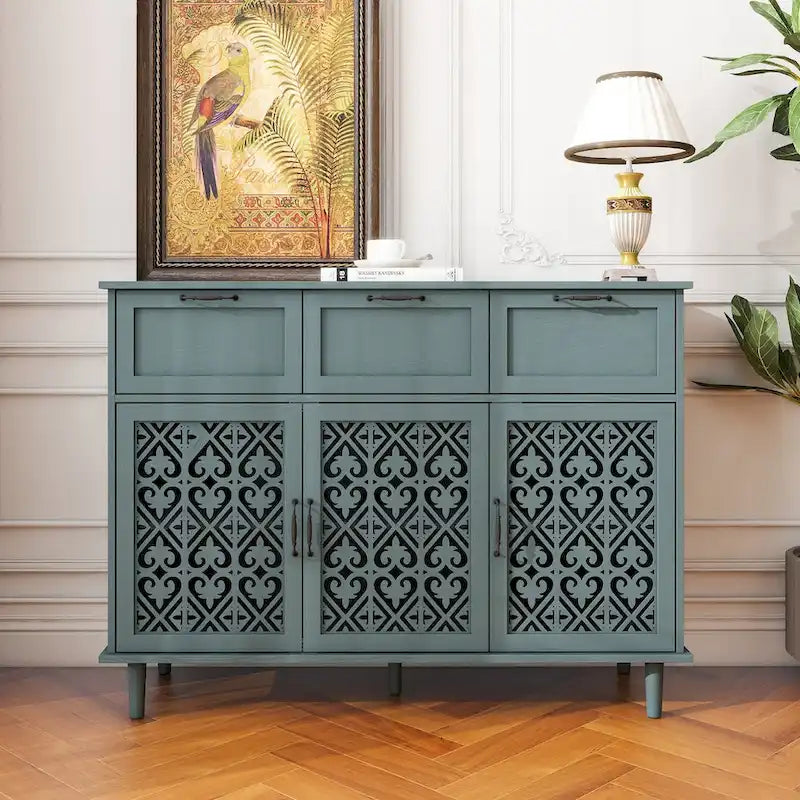 Armoire 3 portes 3 tiroirs, convient pour chambre, salon, bureau