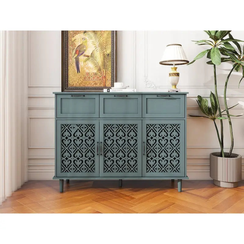 Armoire 3 portes 3 tiroirs, convient pour chambre, salon, bureau