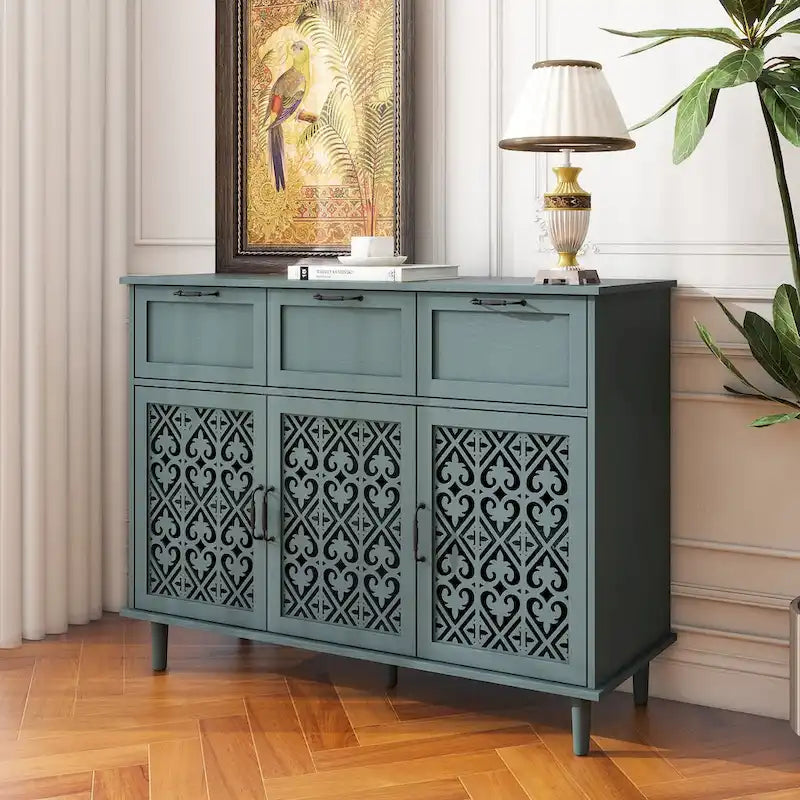 Armoire 3 portes 3 tiroirs, convient pour chambre, salon, bureau