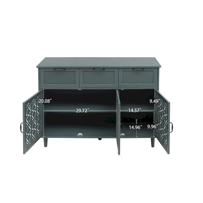 Armoire 3 portes 3 tiroirs, convient pour chambre, salon, bureau