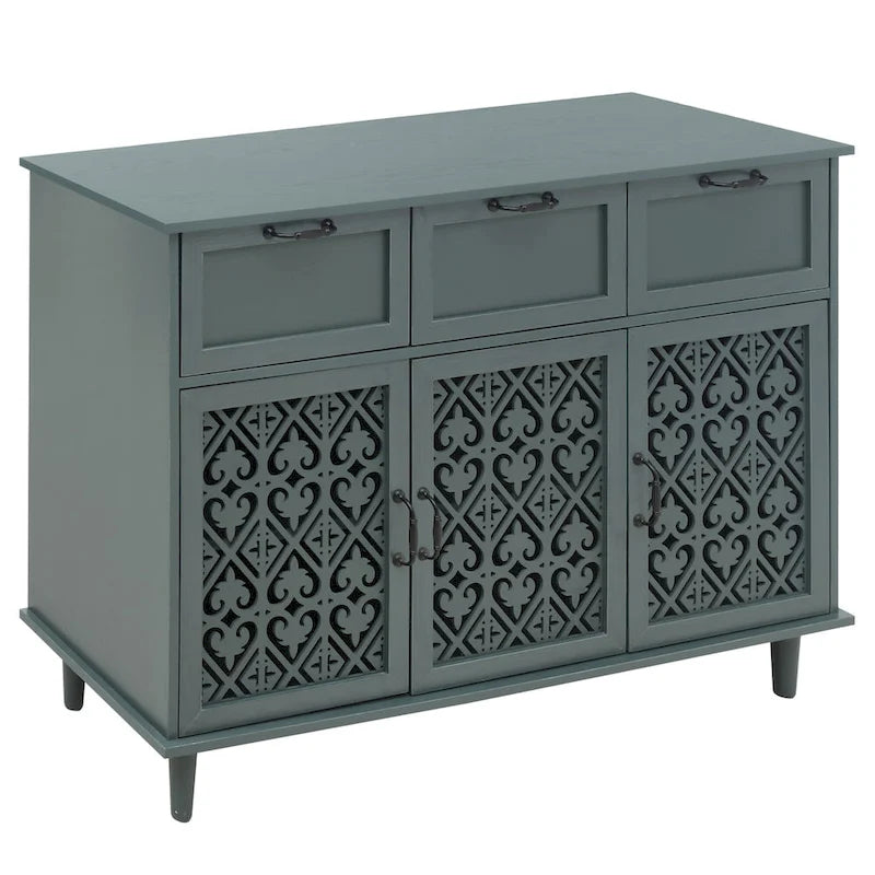 Armoire 3 portes 3 tiroirs, convient pour chambre, salon, bureau