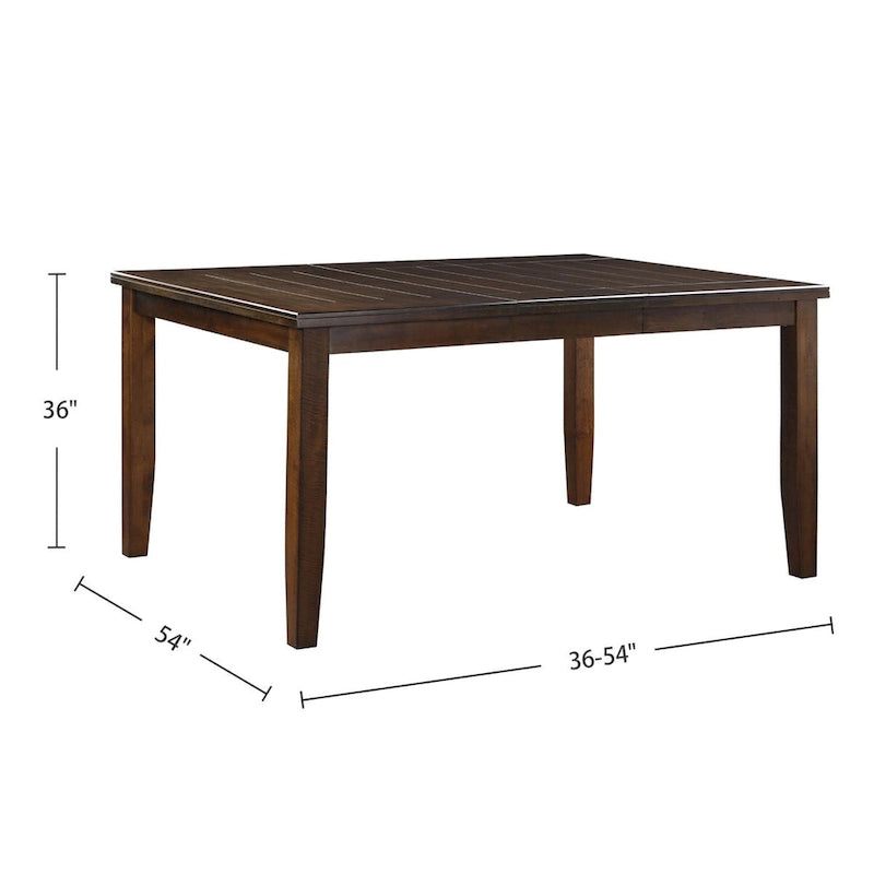 Table à manger carrée avec rallonge papillon, finition expresso