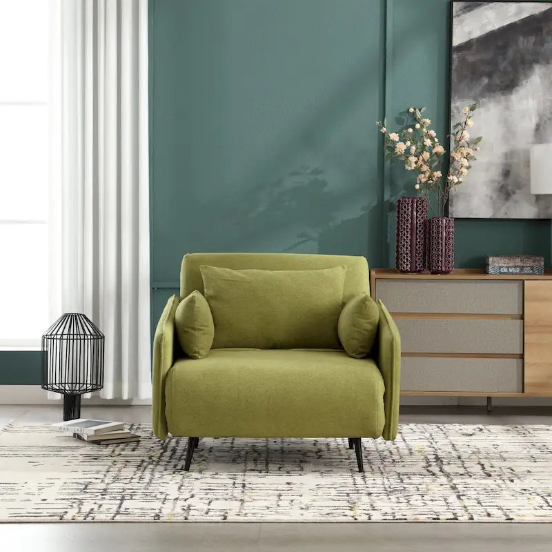 Fauteuil convertible en lin rembourré pour salon