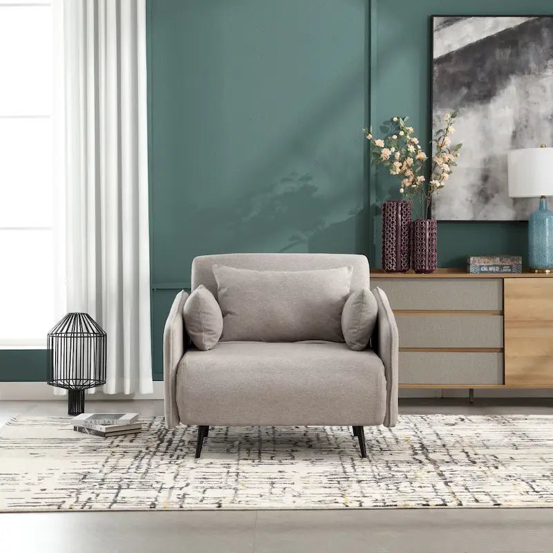 Fauteuil convertible en lin rembourré pour salon