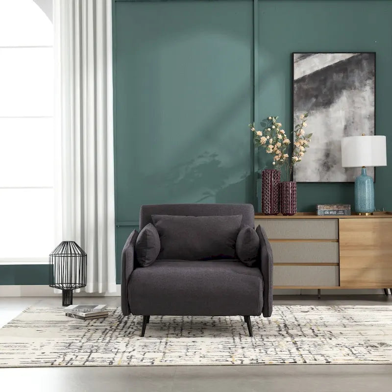 Fauteuil convertible en lin rembourré pour salon