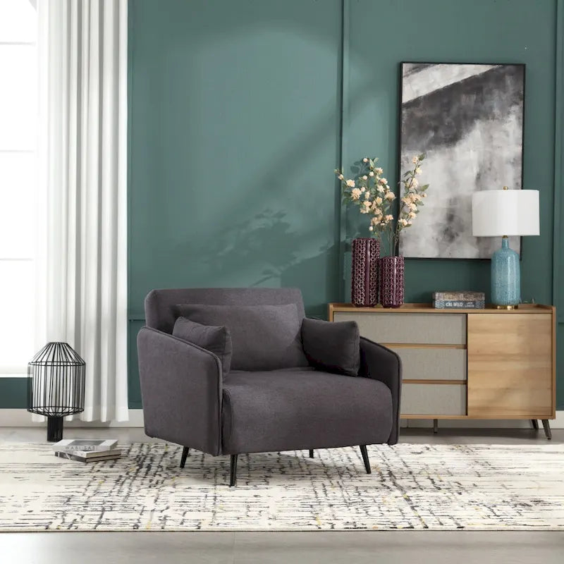 Fauteuil convertible en lin rembourré pour salon