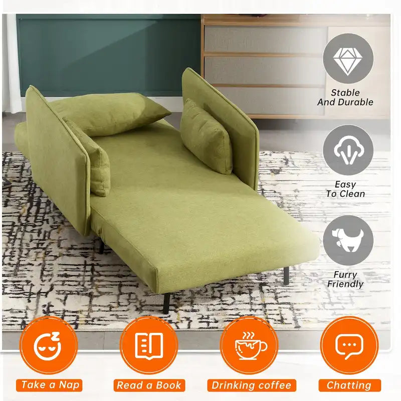 Fauteuil convertible en lin rembourré pour salon