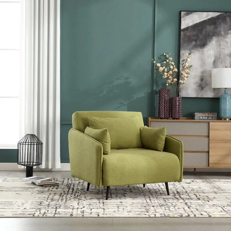 Fauteuil convertible en lin rembourré pour salon