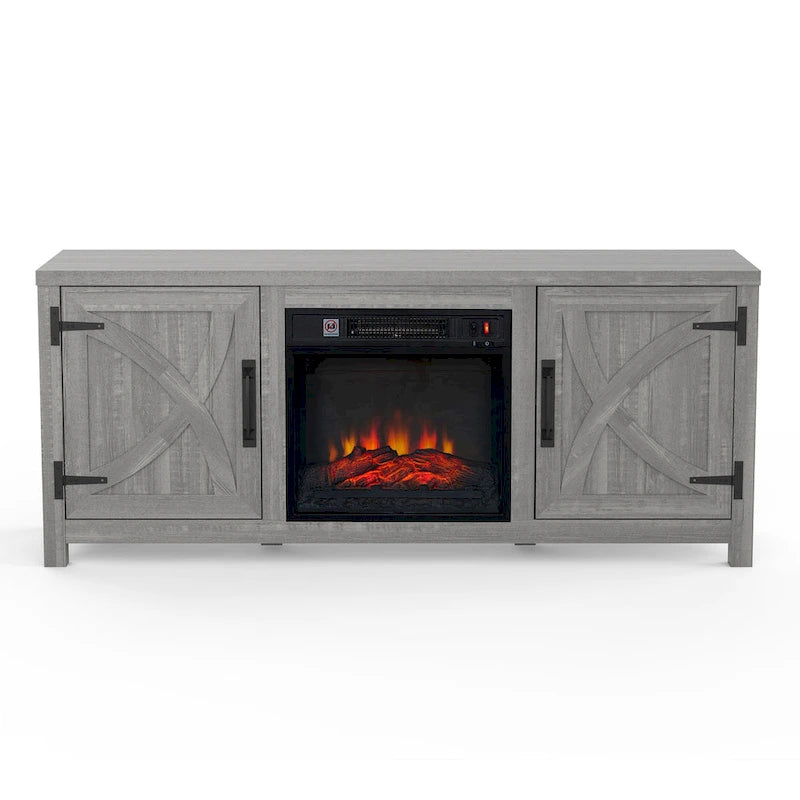 Meuble TV console de 58 pouces avec cheminée électrique de 18 pouces