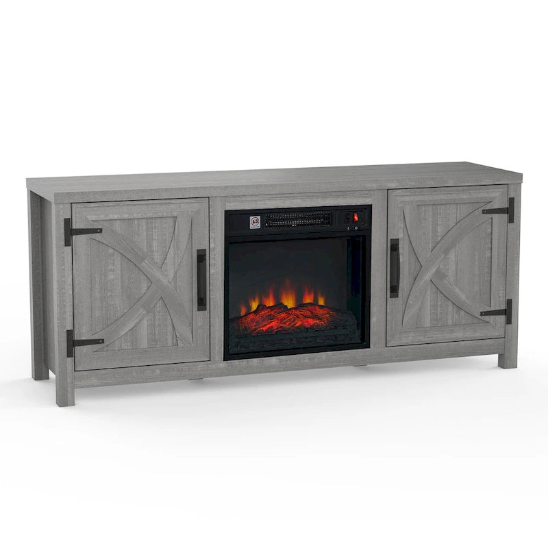 Meuble TV console de 58 pouces avec cheminée électrique de 18 pouces