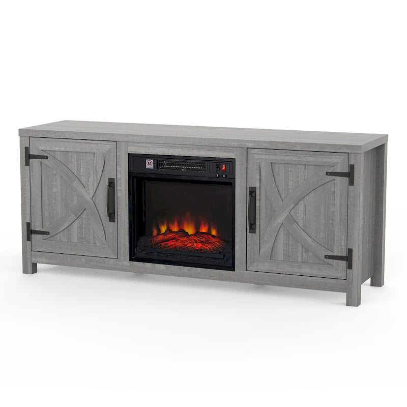 Meuble TV console de 58 pouces avec cheminée électrique de 18 pouces