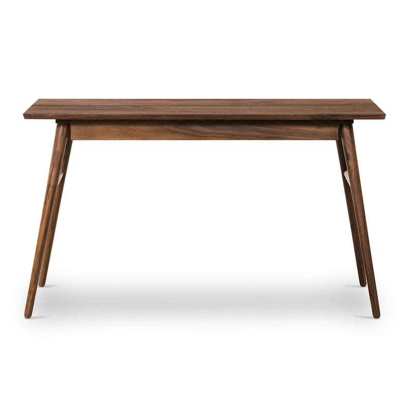 Bureau en bois massif avec deux tiroirs à fermeture amortie