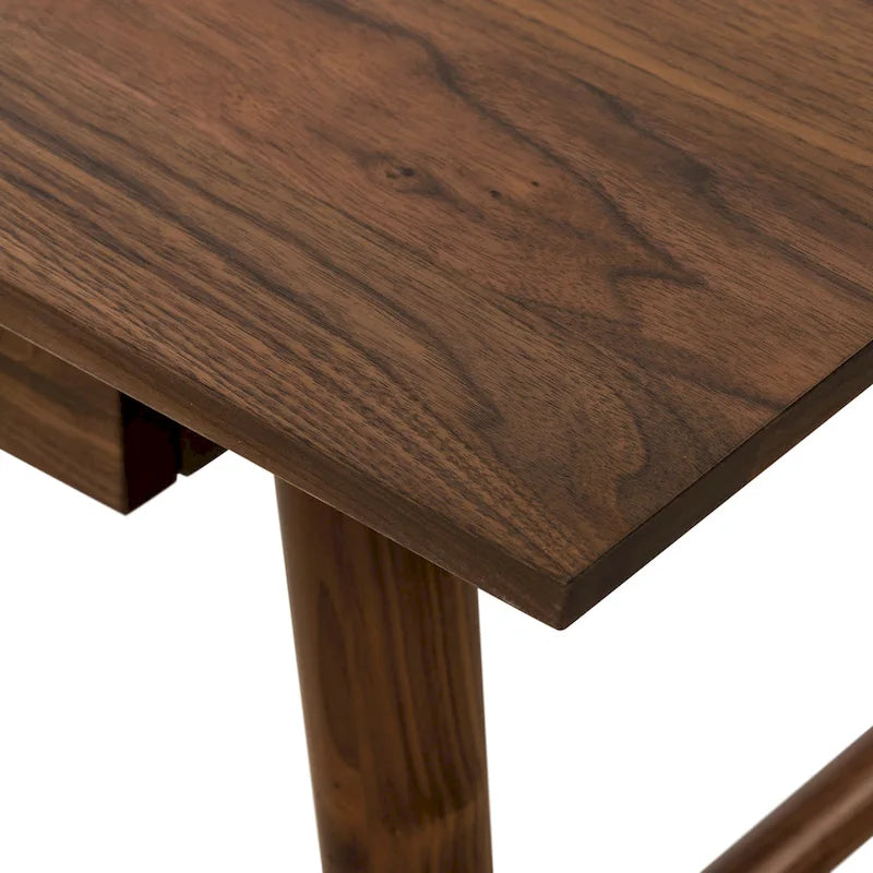 Bureau en bois massif avec deux tiroirs à fermeture amortie