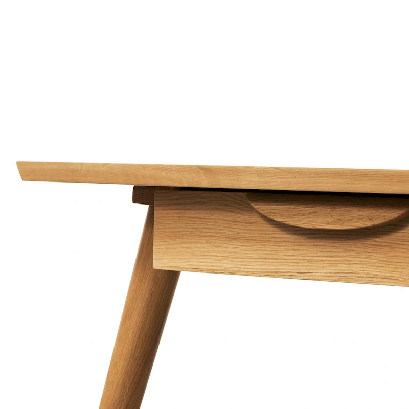 Bureau en bois massif avec deux tiroirs à fermeture amortie