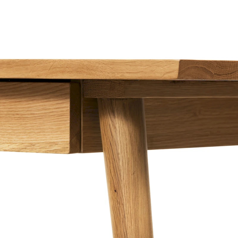 Bureau en bois massif avec deux tiroirs à fermeture amortie