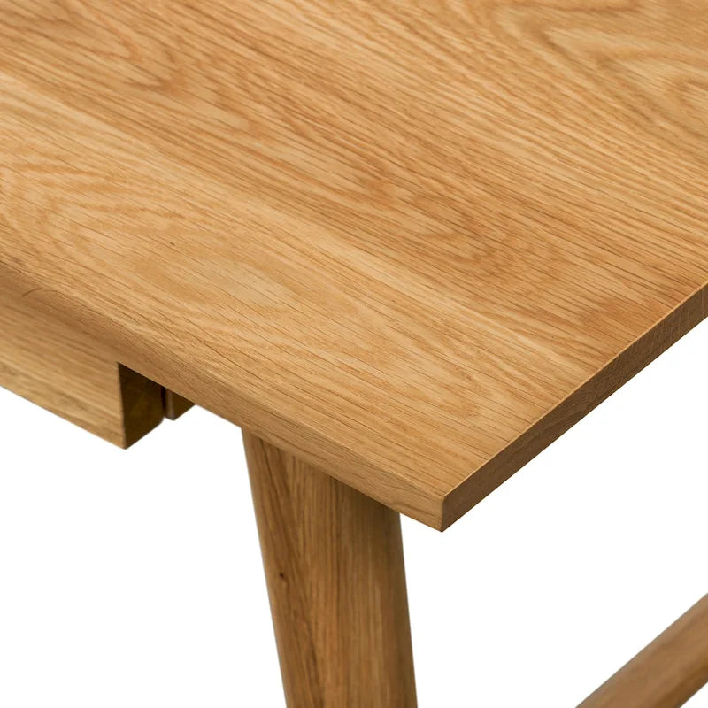 Bureau en bois massif avec deux tiroirs à fermeture amortie