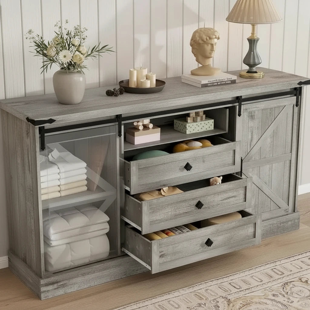 Commode à 4 tiroirs pour chambre à coucher, salon